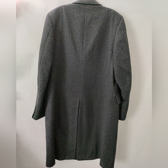 Macy's Jacobson’s Long Overcoat Men's Large Black Wool coat Winter Jacket EUC - Picture 3 of 13